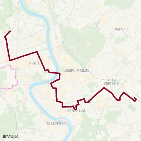 ATAC Linea 70 map