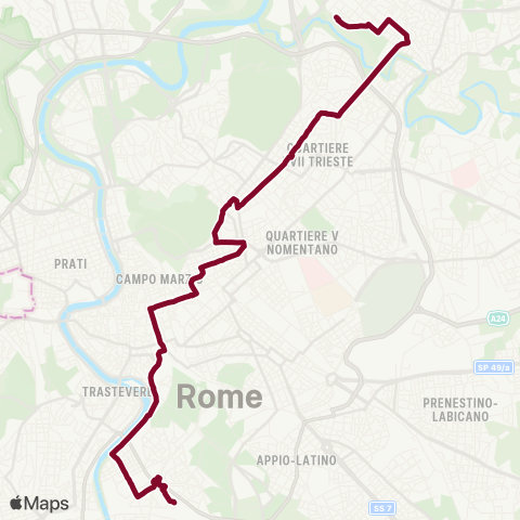 ATAC Linea 83 map