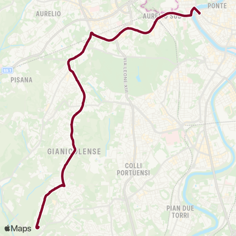 ATAC Linea 98 map