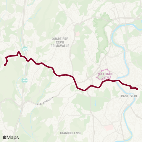 ATAC Linea 190f map