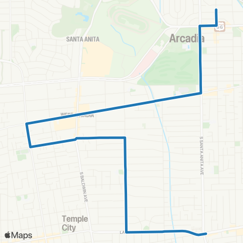 Arcadia Transit Blue Route map