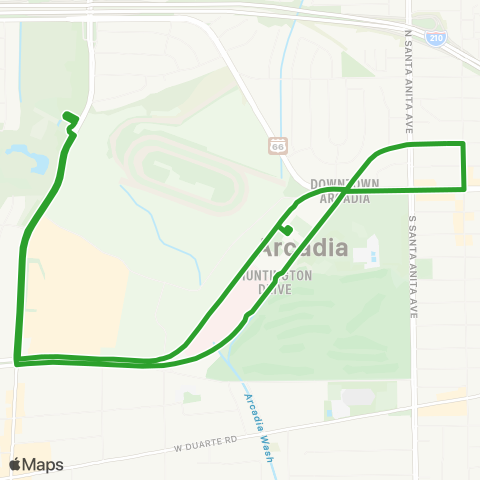 Arcadia Transit Green Route map