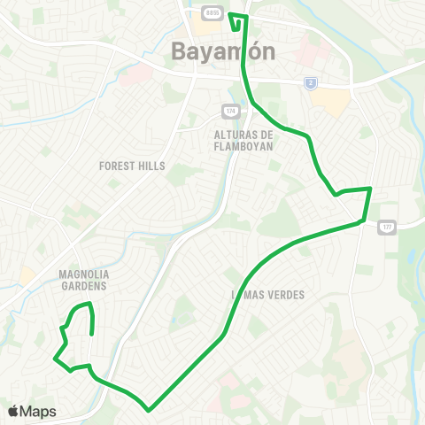 Autoridad de Transporte Integrado TU Bayamón - Magnolia map