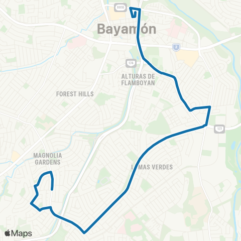 Autoridad de Transporte Integrado TU Bayamón - Magnolia map