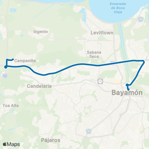 Autoridad de Transporte Integrado TU Bayamón - Terminal Campanilla map