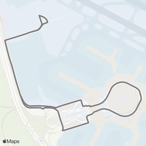 SFO Shuttles West Field Garage Shuttle Bus map