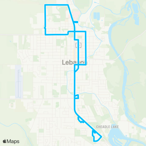 Lebanon LINX Transit Lebanon Loop map