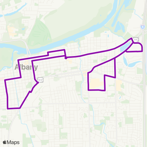 Albany Transit System Route B map