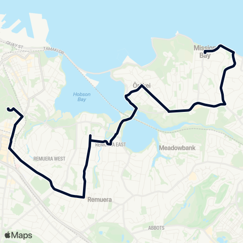 Auckland Transport 781 map