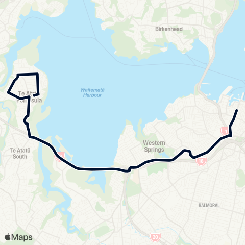 Auckland Transport 132 map