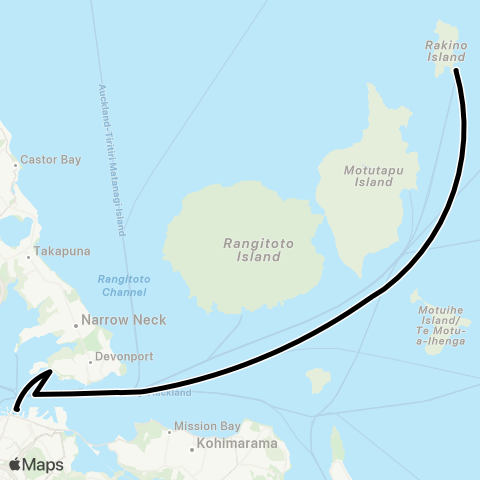 Auckland Transport Rakino Island Ferry map