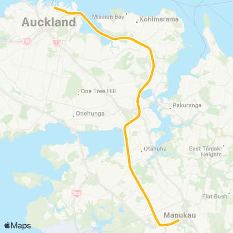 Auckland Transport Eastern Line map