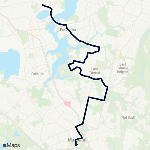 Auckland Transport 352 map