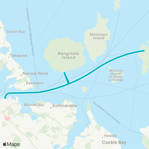 Auckland Transport Waiheke Island Ferry map