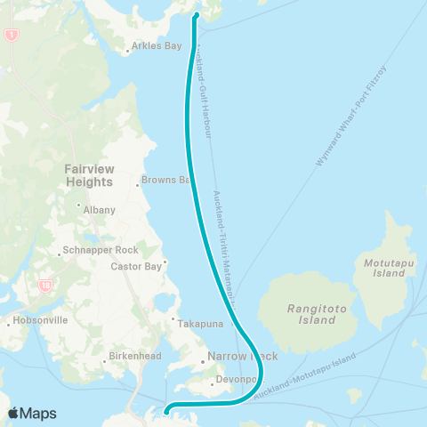 Auckland Transport Gulf Harbour Ferry map