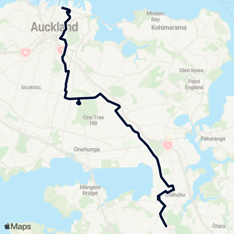 Auckland Transport 321 map