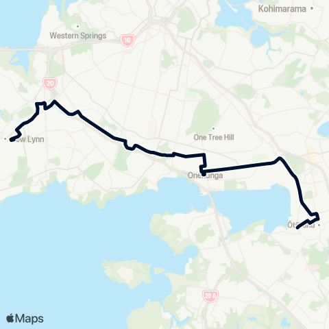 Auckland Transport 670 map