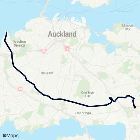 Auckland Transport 66 map