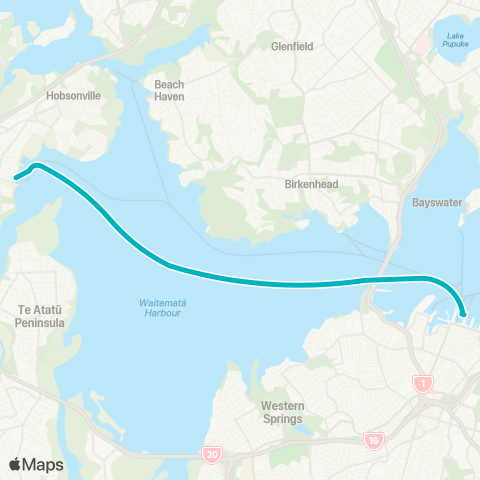 Auckland Transport West Harbour Ferry map