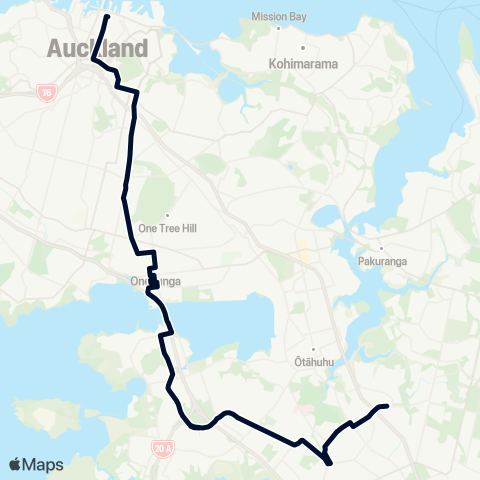 Auckland Transport N10 map