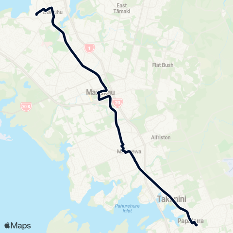 Auckland Transport 33 map