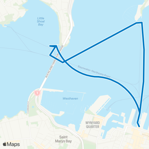 Auckland Transport Birkenhead Ferry map