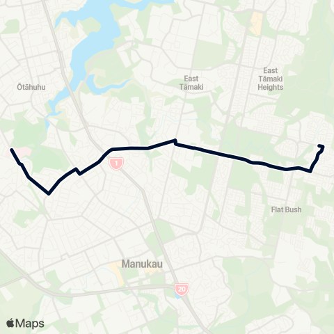 Auckland Transport 314 map