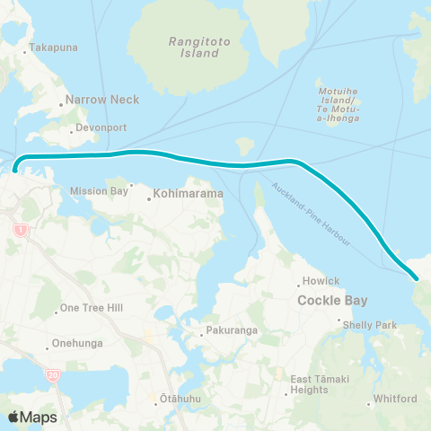 Auckland Transport Pine Harbour Ferry map