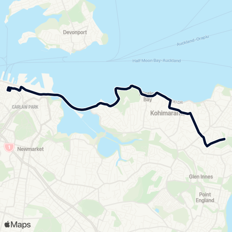 Auckland Transport 774 map