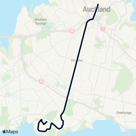 Auckland Transport 252 map