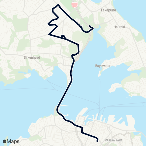 Auckland Transport 923 map