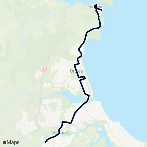 Auckland Transport 981 map