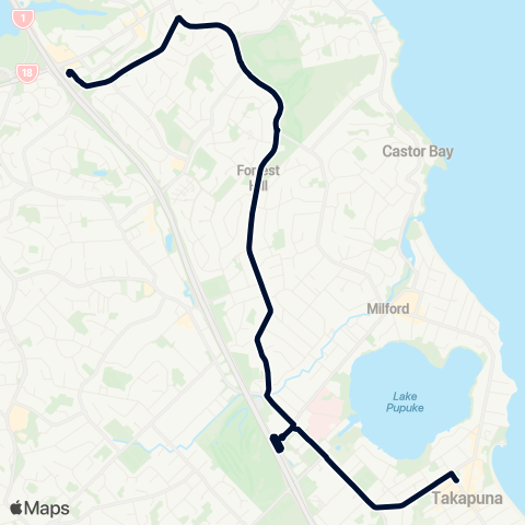 Auckland Transport 871 map