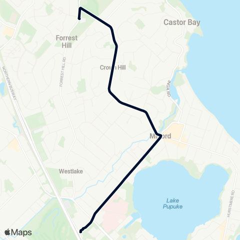 Auckland Transport 842 map