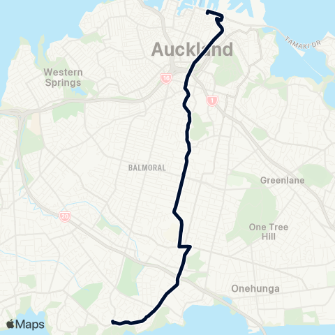 Auckland Transport 27H map