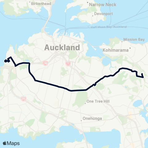 Auckland Transport 65 map