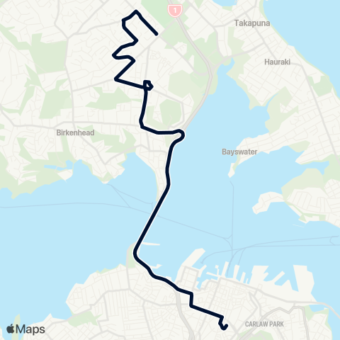 Auckland Transport 924 map