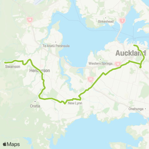 Auckland Transport Western Line Replacement Bus map