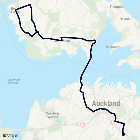 Auckland Transport 966 map