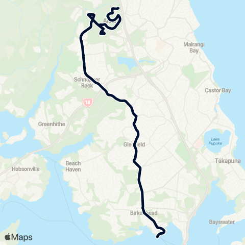 Auckland Transport 917 map