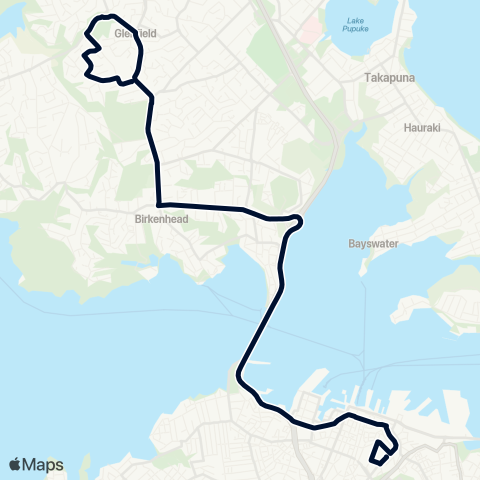 Auckland Transport 939 map