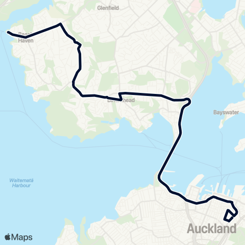 Auckland Transport 933 map