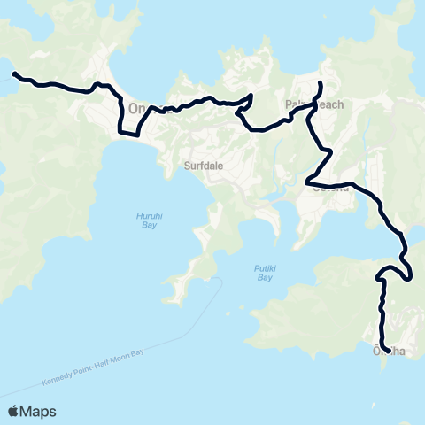 Auckland Transport 502 map