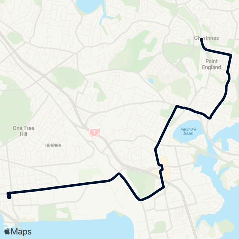 Auckland Transport 74 map