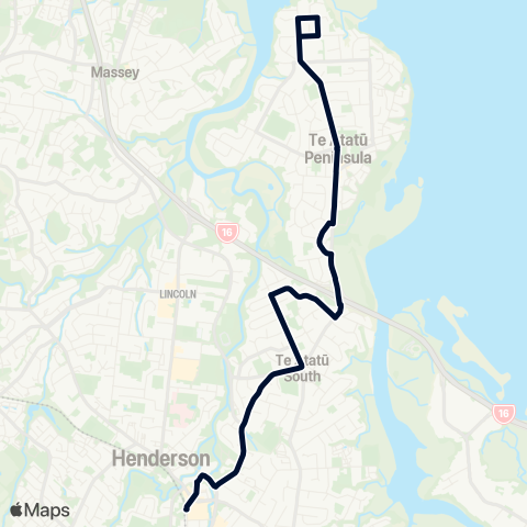 Auckland Transport 135 map