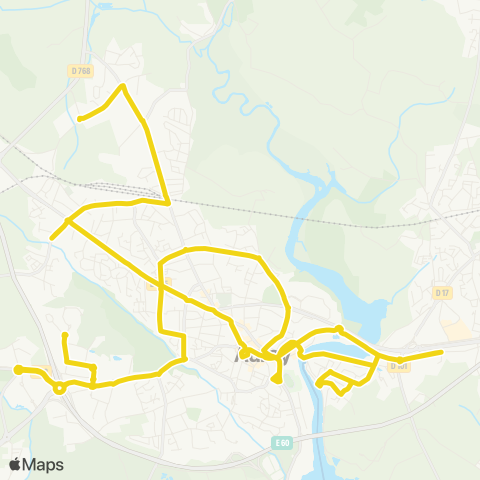 Auray Bus Jaune map