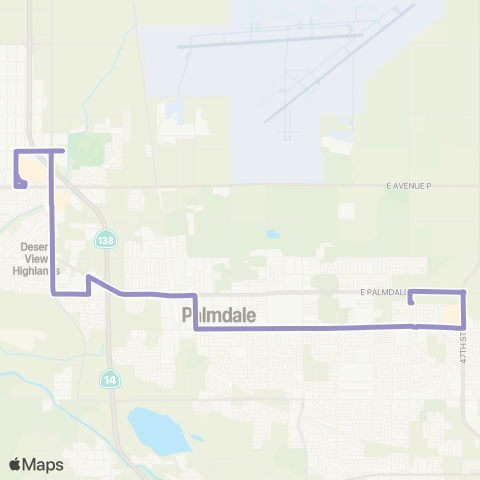 AVTA East / West Palmdale via Avenue R map