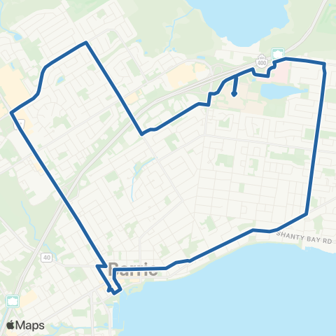 Barrie Transit Blue map