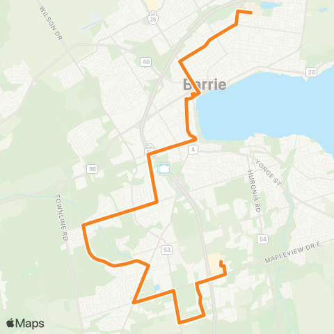 Barrie Transit Grove / Bear Creek map