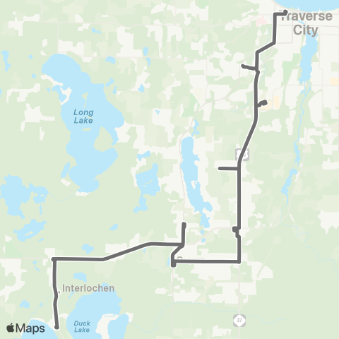 BATA Traverse City to Interlochen map